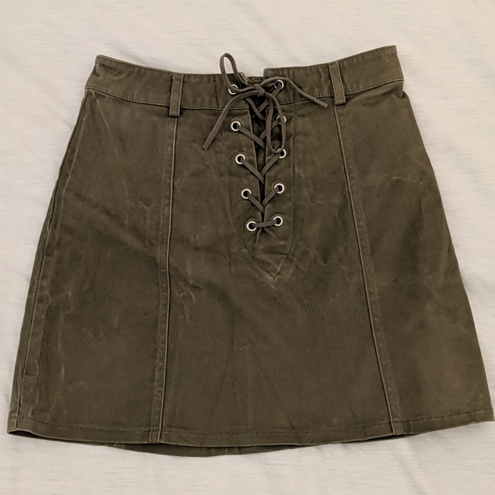 Forever 21 High Waisted Green Skirt